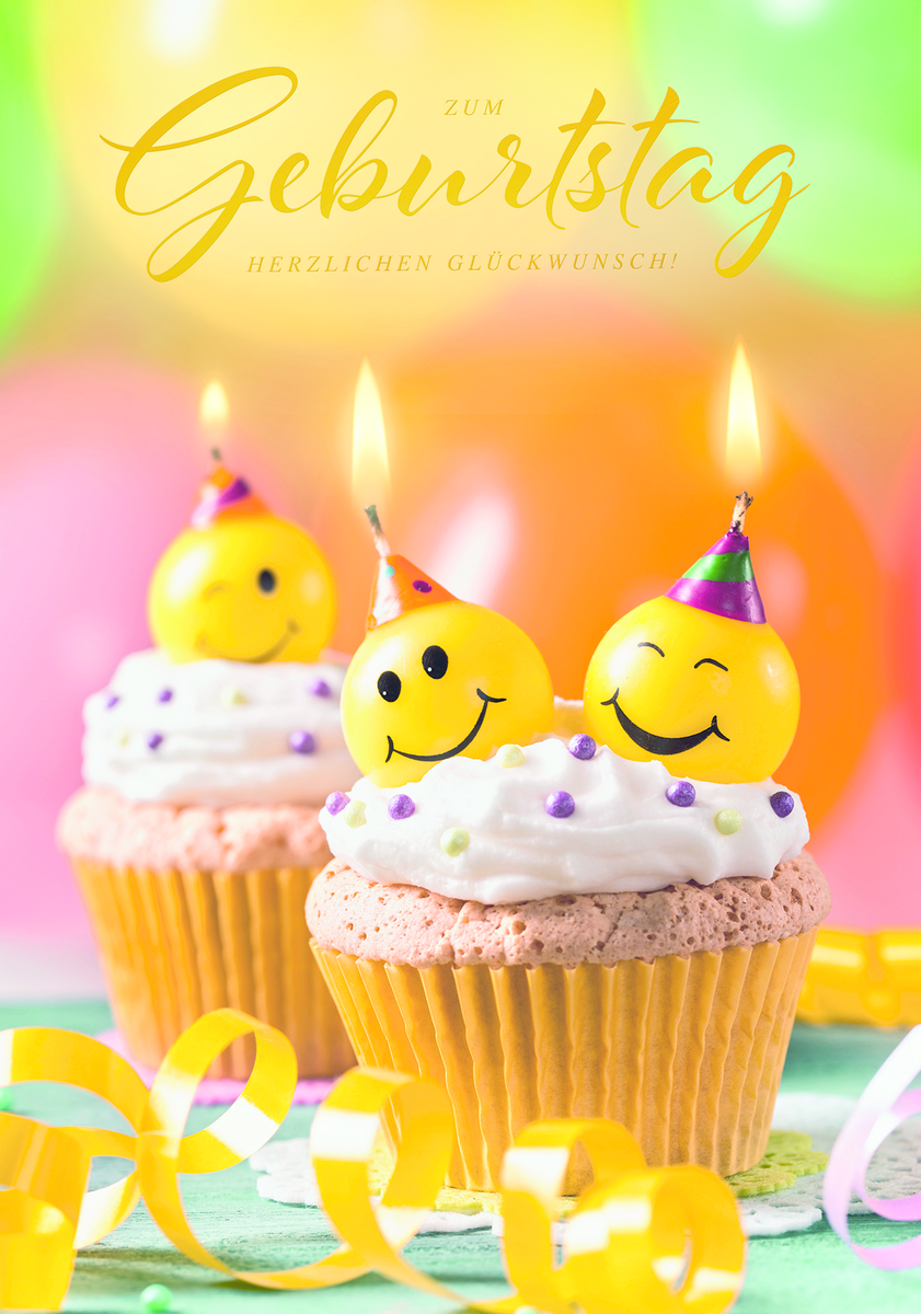 Abc Carte D Anniversaire Cupcakes Smiley De