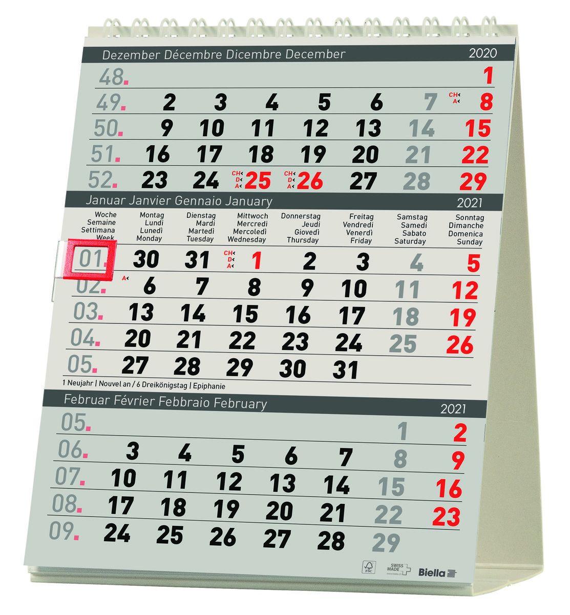 Biella Pultkalender Desktop Delta 2021