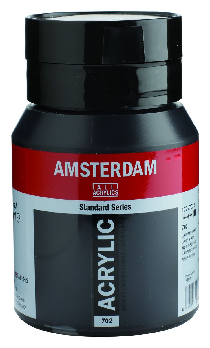 Amsterdam Colore acrilico, nero, 500 ml, 1 pezzi