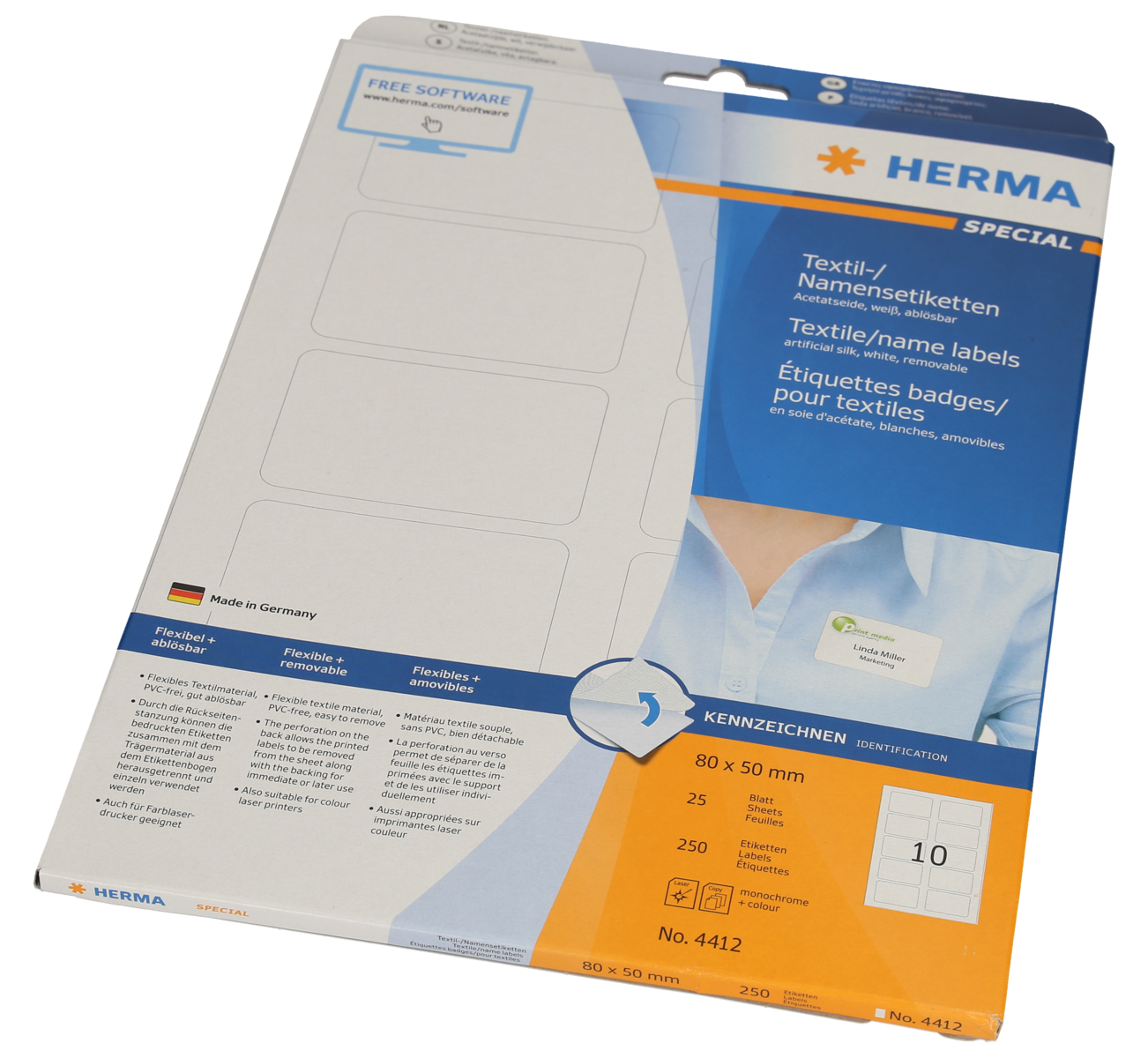 Herma herma pochettes autocollantes pour cartes de visite, en pp